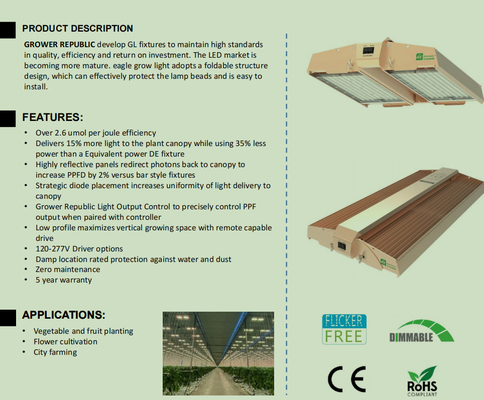 2*2ft Dimmable Small Greenhouse Grow Lights 340w